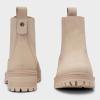 imageVepose Womens Chelsea Ankle Boots Lug Sole Fashion Elastic Short Pull on 9608 BootiesBeigechelsea 9608