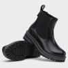 imageVepose Womens Chelsea Ankle Boots Lug Sole Fashion Elastic Short Pull on 9608 BootiesBlack Puchelsea 9608