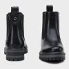 imageVepose Womens Chelsea Ankle Boots Lug Sole Fashion Elastic Short Pull on 9608 BootiesBlack Puchelsea 9608