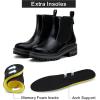 imageVepose Womens Chelsea Ankle Boots Lug Sole Fashion Elastic Short Pull on 9608 BootiesBlack Puchelsea 9608