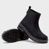 imageVepose Womens Chelsea Ankle Boots Lug Sole Fashion Elastic Short Pull on 9608 BootiesBlackchelsea 9608