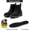 imageVepose Womens Chelsea Ankle Boots Lug Sole Fashion Elastic Short Pull on 9608 BootiesBlackchelsea 9608