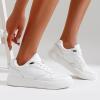 imageVepose Womens Fashion Sneakers Lace up Casual Sneakers with Arch Support 8001  Tennis Walking Dress Shoes for LadyLaces Sneaker8001all White