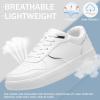 imageVepose Womens Fashion Sneakers Lace up Casual Sneakers with Arch Support 8001  Tennis Walking Dress Shoes for LadyLaces Sneaker8001all White
