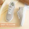 imageVepose Womens Fashion Sneakers Lace up Casual Sneakers with Arch Support 8001  Tennis Walking Dress Shoes for LadyLaces Sneaker8001full Beige