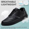 imageVepose Womens Fashion Sneakers Lace up Casual Sneakers with Arch Support 8001  Tennis Walking Dress Shoes for LadyLaces Sneaker8001full Black