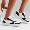 imageVepose Womens Fashion Sneakers Lace up Casual Sneakers with Arch Support 8001  Tennis Walking Dress Shoes for LadyLaces Sneaker8001white Black