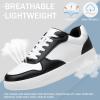 imageVepose Womens Fashion Sneakers Lace up Casual Sneakers with Arch Support 8001  Tennis Walking Dress Shoes for LadyLaces Sneaker8001white Black