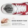 imageVepose Womens Fashion Sneakers Lace up Casual Sneakers with Arch Support 8001  Tennis Walking Dress Shoes for LadyLaces Sneaker8001white Red