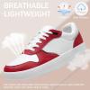 imageVepose Womens Fashion Sneakers Lace up Casual Sneakers with Arch Support 8001  Tennis Walking Dress Shoes for LadyLaces Sneaker8001white Red