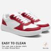 imageVepose Womens Fashion Sneakers Lace up Casual Sneakers with Arch Support 8001  Tennis Walking Dress Shoes for LadyLaces Sneaker8001white Red