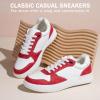 imageVepose Womens Fashion Sneakers Lace up Casual Sneakers with Arch Support 8001  Tennis Walking Dress Shoes for LadyLaces Sneaker8001white Red