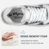 imageVepose Womens Fashion Sneakers Lace up Casual Sneakers with Arch Support 8001  Tennis Walking Dress Shoes for LadyLaces Sneaker8001white Silver