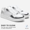imageVepose Womens Fashion Sneakers Lace up Casual Sneakers with Arch Support 8001  Tennis Walking Dress Shoes for LadyLaces Sneaker8001white Silver