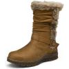 imageVepose Womens Winter Snow Boots Fur Mid Calf Warm Suede Fuzzy Shoes960 Brown