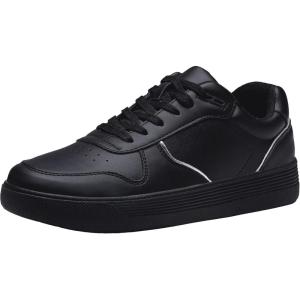 imageVepose Womens Fashion Sneakers Lace up Casual Sneakers with Arch Support 8001  Tennis Walking Dress Shoes for LadyLaces Sneaker8001full Black