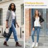 imageVepose Womens 936 Chelsea Ankle Boots Platform Lug Sole Elastic Slip on BootiesAllwhiteclassic936