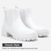 imageVepose Womens 936 Chelsea Ankle Boots Platform Lug Sole Elastic Slip on BootiesAllwhiteclassic936