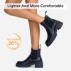 imageVepose Womens 936 Chelsea Ankle Boots Platform Lug Sole Elastic Slip on BootiesBlackclassic936