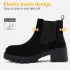 imageVepose Womens 936 Chelsea Ankle Boots Platform Lug Sole Elastic Slip on BootiesBlacknubuckclassic936