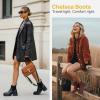 imageVepose Womens 936 Chelsea Ankle Boots Platform Lug Sole Elastic Slip on BootiesBlacknubuckclassic936