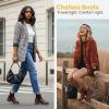 imageVepose Womens 936 Chelsea Ankle Boots Platform Lug Sole Elastic Slip on BootiesBrownclassic936