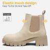 imageVepose Womens 936 Chelsea Ankle Boots Platform Lug Sole Elastic Slip on BootiesNudeclassic936