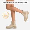 imageVepose Womens 936 Chelsea Ankle Boots Platform Lug Sole Elastic Slip on BootiesNudeclassic936