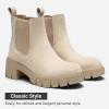 imageVepose Womens 936 Chelsea Ankle Boots Platform Lug Sole Elastic Slip on BootiesNudeclassic936