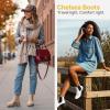 imageVepose Womens 936 Chelsea Ankle Boots Platform Lug Sole Elastic Slip on BootiesNudeclassic936