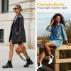 imageVepose Womens 936 Chelsea Ankle Boots Platform Lug Sole Elastic Slip on BootiesWhiteclassic936