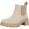 imageVepose Womens 936 Chelsea Ankle Boots Platform Lug Sole Elastic Slip on BootiesNudeclassic936