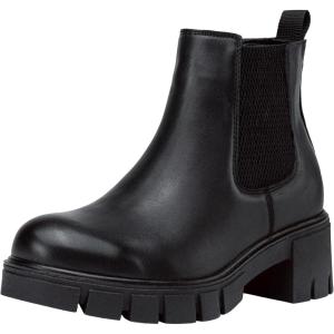 imageVepose Womens 936 Chelsea Ankle Boots Platform Lug Sole Elastic Slip on BootiesLeather Blackclassic 936l
