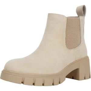 imageVepose Womens 936 Chelsea Ankle Boots Platform Lug Sole Elastic Slip on BootiesNudeclassic936