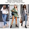 imageVepose Womens 9607 Chelsea Ankle Boots PullOn Booties for WomenBrown