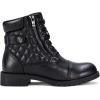 imageVepose Womens Combat Ankle Boots Lace up Comfortable Booties Low HeelBlack Leather Knitting927l