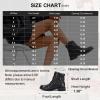 imageVepose Womens Combat Ankle Boots Lace up Comfortable Booties Low HeelBlack Leather Knitting927l
