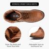 imageVepose Womens Combat Ankle Boots Lace up Comfortable Booties Low HeelBrown Knitting927