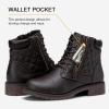 imageVepose Womens Combat Ankle Boots Lace up Comfortable Booties Low HeelDark Brown Pocket903