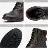 imageVepose Womens Combat Ankle Boots Lace up Comfortable Booties Low HeelDark Tan Knitting927