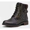 imageVepose Womens Combat Ankle Boots Lace up Comfortable Booties Low HeelDark Tan Knitting927