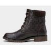 imageVepose Womens Combat Ankle Boots Lace up Comfortable Booties Low HeelDark Tan Knitting927