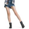 imageVepose Womens Combat Ankle Boots Lace up Comfortable Booties Low HeelGrey Knitting927