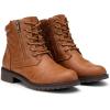 imageVepose Womens Combat Ankle Boots Lace up Comfortable Booties Low HeelYellow Brown Pocket903