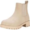 imageVepose Womens 9607 Chelsea Ankle Boots PullOn Booties for WomenBeige