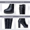 imageVepose Womens Thigh High Black Over The Knee Boots Tall Suede Knee High 996 BootBlackpuimitation Grain997