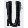 imageVepose Womens Thigh High Black Over The Knee Boots Tall Suede Knee High 996 BootBlackpuimitation Grain997