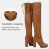 imageVepose Womens Thigh High Black Over The Knee Boots Tall Suede Knee High 996 BootCamelimitation Grain996