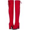 imageVepose Womens Thigh High Black Over The Knee Boots Tall Suede Knee High 996 BootRedimitation Grain996