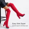 imageVepose Womens Thigh High Black Over The Knee Boots Tall Suede Knee High 996 BootRedimitation Grain996